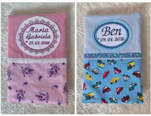 Zwei individuelle U-Heft-Hüllen – für Maria Gabriela & Ben